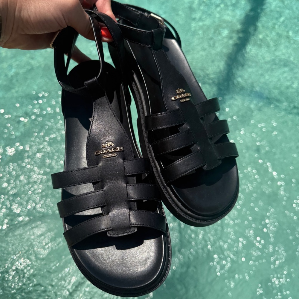 Coach 🖤 Black Franny Leather Gladiator Sandal - Picture 3 of 7